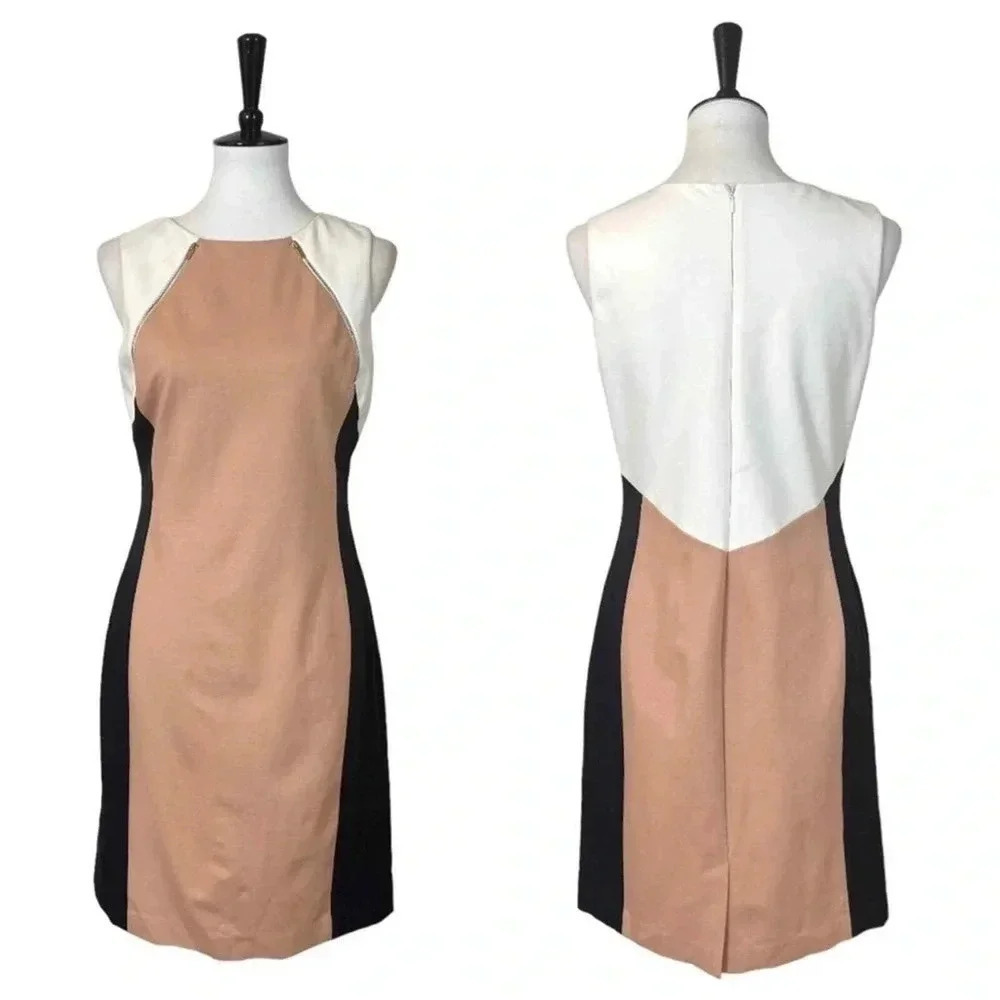 Ann Taylor colorblock sheath ponte dress SZ 6p - Picture 3 of 9